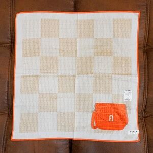 *New* 100% Cotton Furla Brand Handkerchief Bandana Scarf Orange